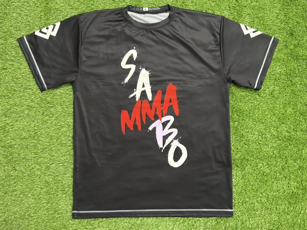 T-shirt noir Sambo MMA SDKA, vue de face
